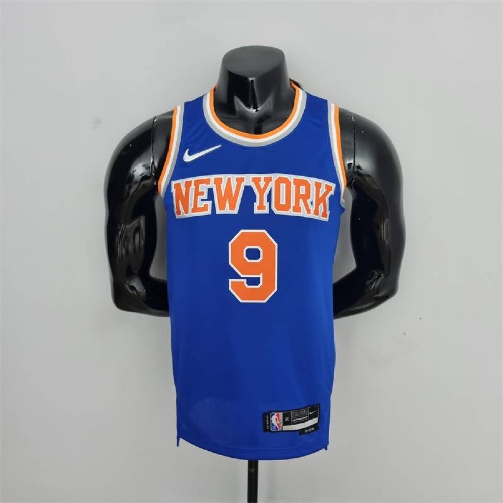 Camiseta RJ Barrett #9 New York Knicks Edición 75 Aniversario Azul Camiseta RJ Barrett #9 New York Knicks Edición 75 Aniversario Azul