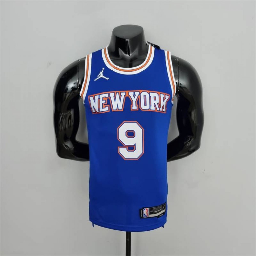 Camiseta RJ Barrett #9 New York Knicks Jordan Limited Edición 75 Aniversario Azul Camiseta RJ Barrett #9 New York Knicks Jordan Limited Edición 75 Aniversario Azul