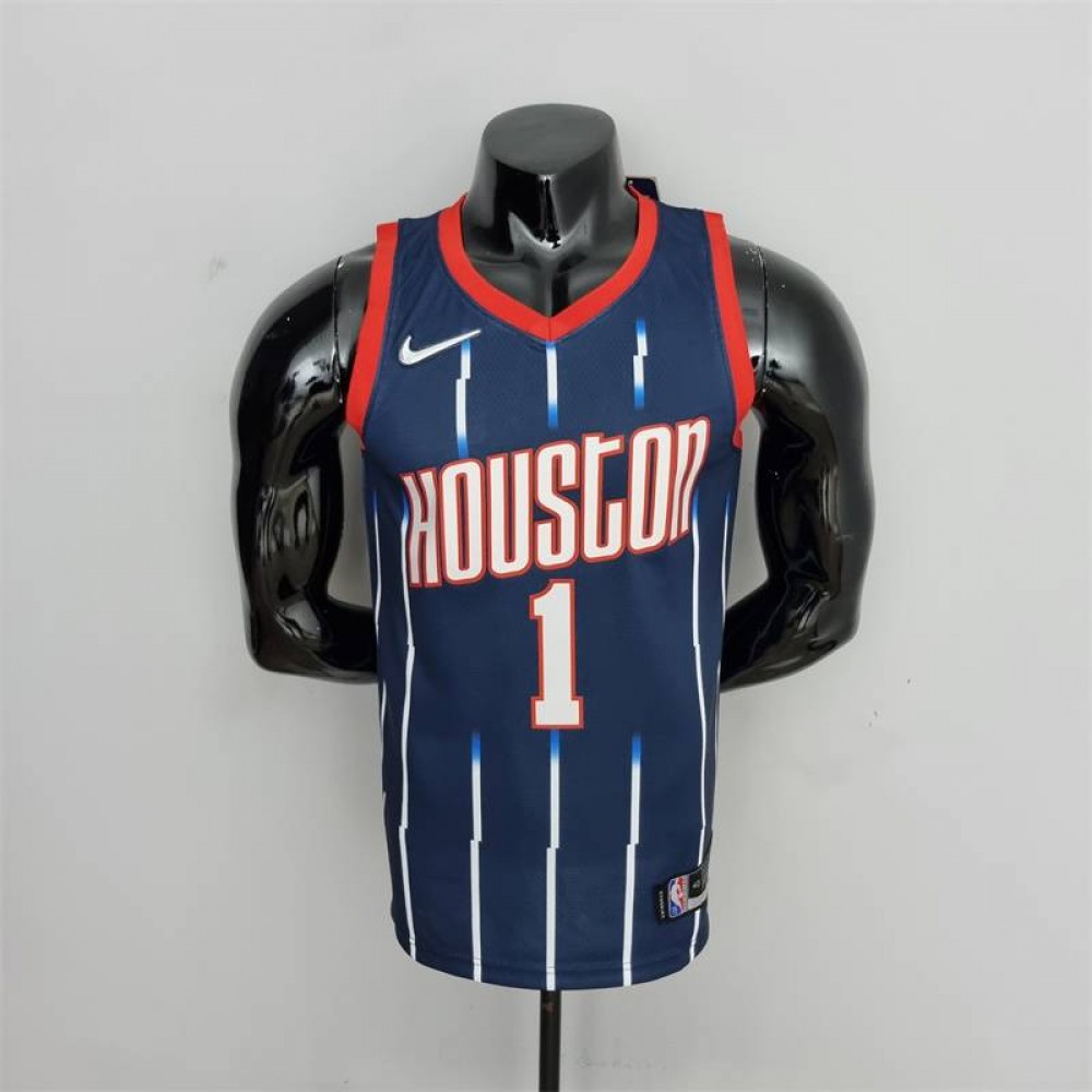 Camiseta Tracy McGrady #1 Houston Rockets 2022 City Edition Azul Oscuro