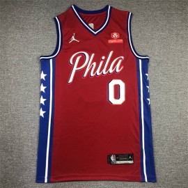 Camiseta Tyrese Maxey #0 Philadelphia 76ers Rojo