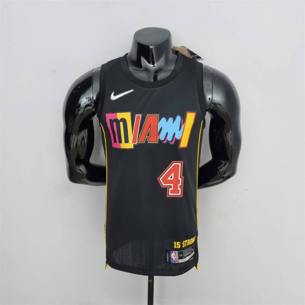 Camiseta Victor Oladipo #4 Miami Heat 2022 City Edition Negro Camiseta Victor Oladipo #4 Miami Heat 2022 City Edition Negro