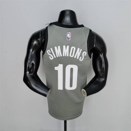 Camiseta Ben Simmons #10 Brooklyn Nets Edición 75 Aniversario City Edition Gris Camiseta Ben Simmons #10 Brooklyn Nets Edición 75 Aniversario City Edition Gris