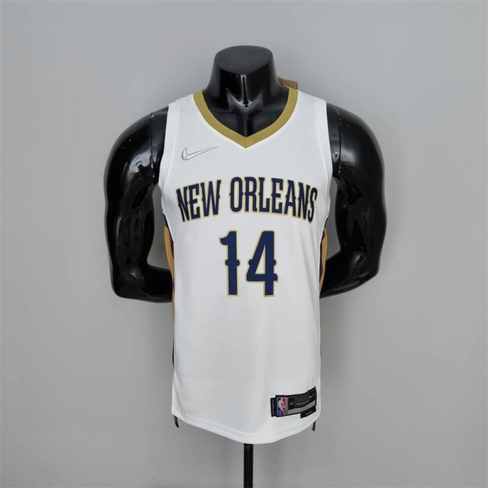Camiseta Zion Williamson #1 New Orleans Pelicans Edición 75 Aniversario Blanca Camiseta Zion Williamson #1 New Orleans Pelicans Edición 75 Aniversario Blanca