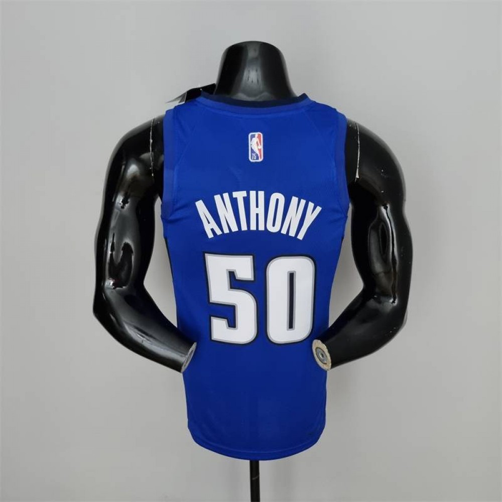 Camiseta Cole Anthony #50 Orlando Magic Edición 75 Aniversario Azul Oscuro