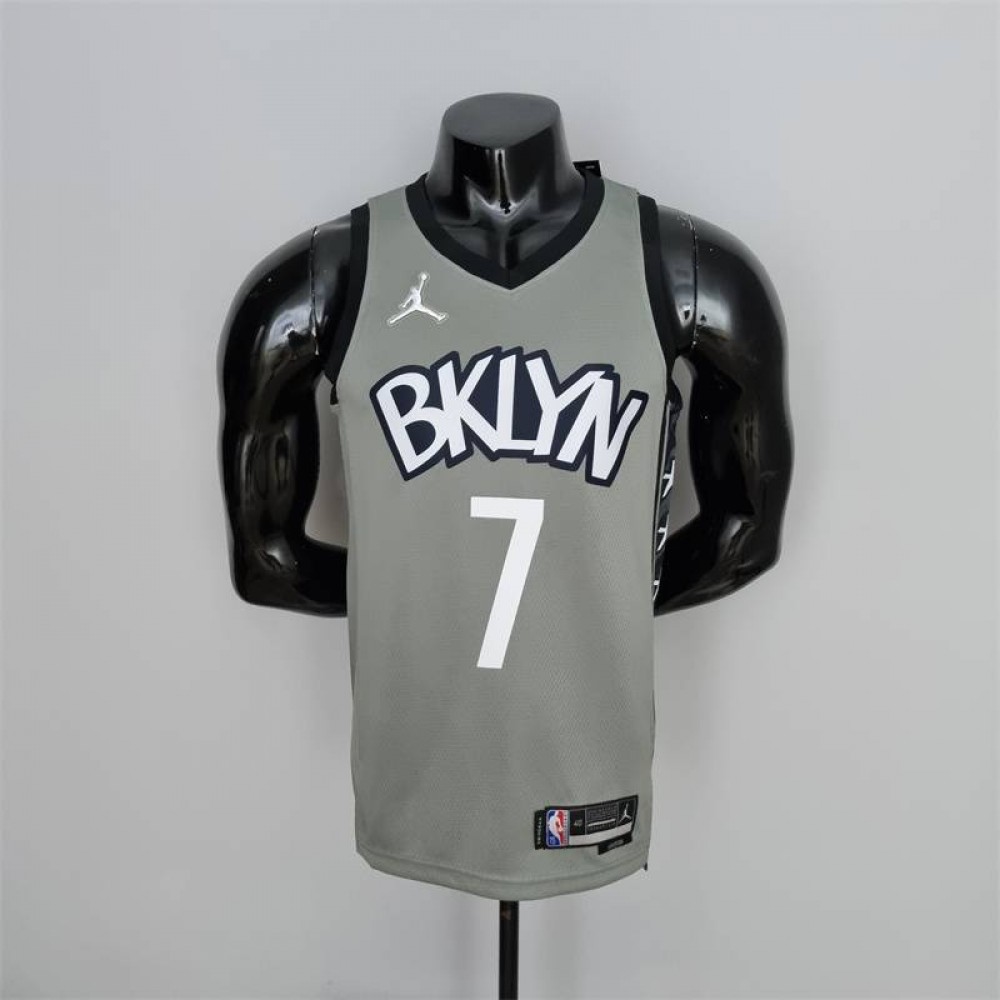 Camiseta Kevin Durant #7 Brooklyn Nets Edición 75 Aniversario City Edition Gris Camiseta Kevin Durant #7 Brooklyn Nets Edición 75 Aniversario City Edition Gris