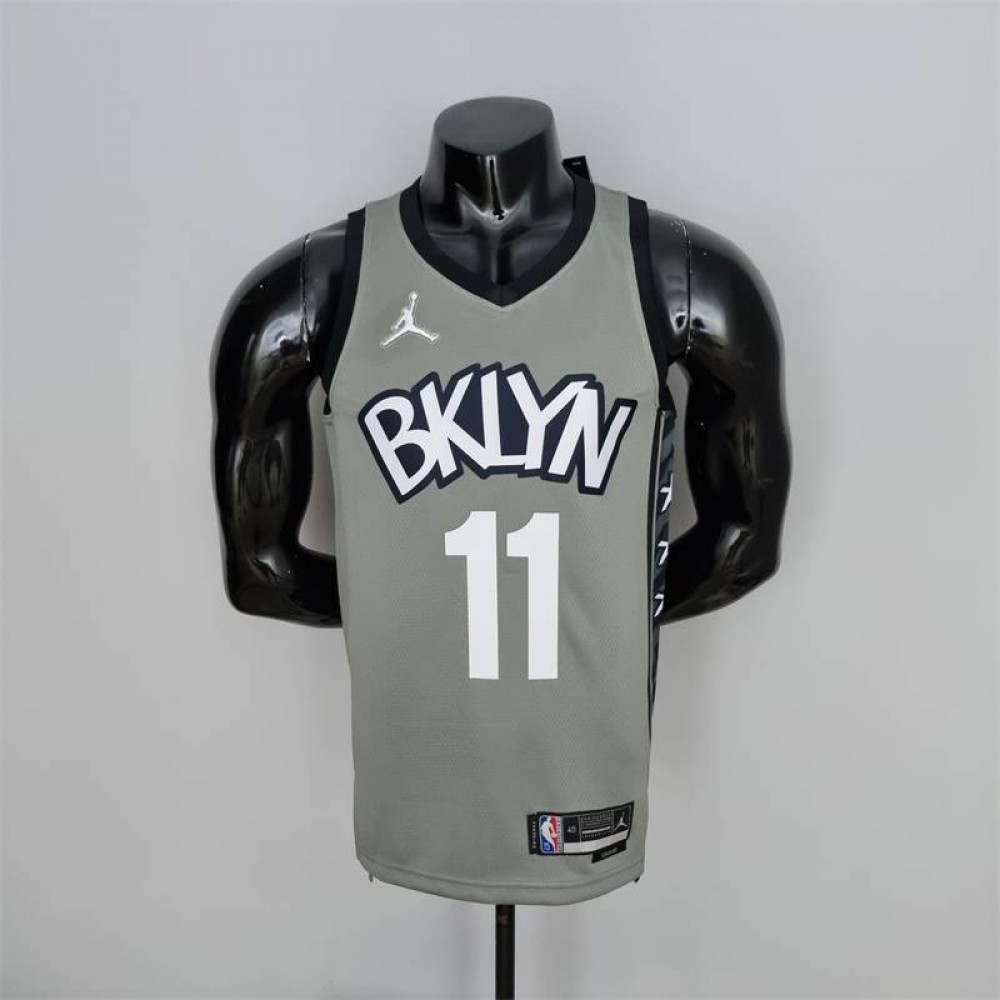Camiseta Kyrie Irving #11 Brooklyn Nets Edición 75 Aniversario City Edition Gris Camiseta Kyrie Irving #11 Brooklyn Nets Edición 75 Aniversario City Edition Gris