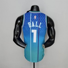 Camiseta LaMelo Ball #1 Charlotte Hornets City Edition 2022 Azul Camiseta LaMelo Ball #1 Charlotte Hornets City Edition 2022 Azul