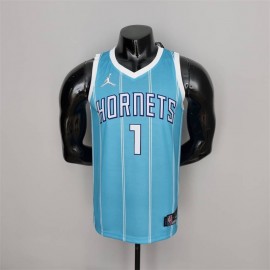 Camiseta LaMelo Ball #1 Charlotte Hornets Edición 75 Aniversario Azul