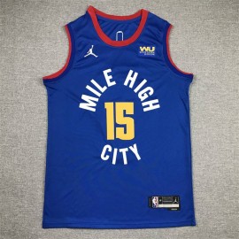 Camiseta Nikola Jokić #15 Denver Nuggets Edición 75 Aniversario Icon Nuevo Anuncio Azul Oscuro