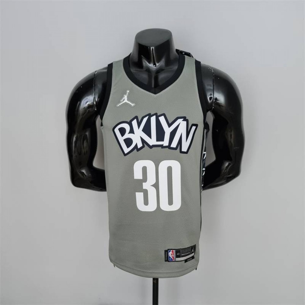 Camiseta Seth Curry #30 Brooklyn Nets Edición 75 Aniversario City Edition Gris Camiseta Seth Curry #30 Brooklyn Nets Edición 75 Aniversario City Edition Gris