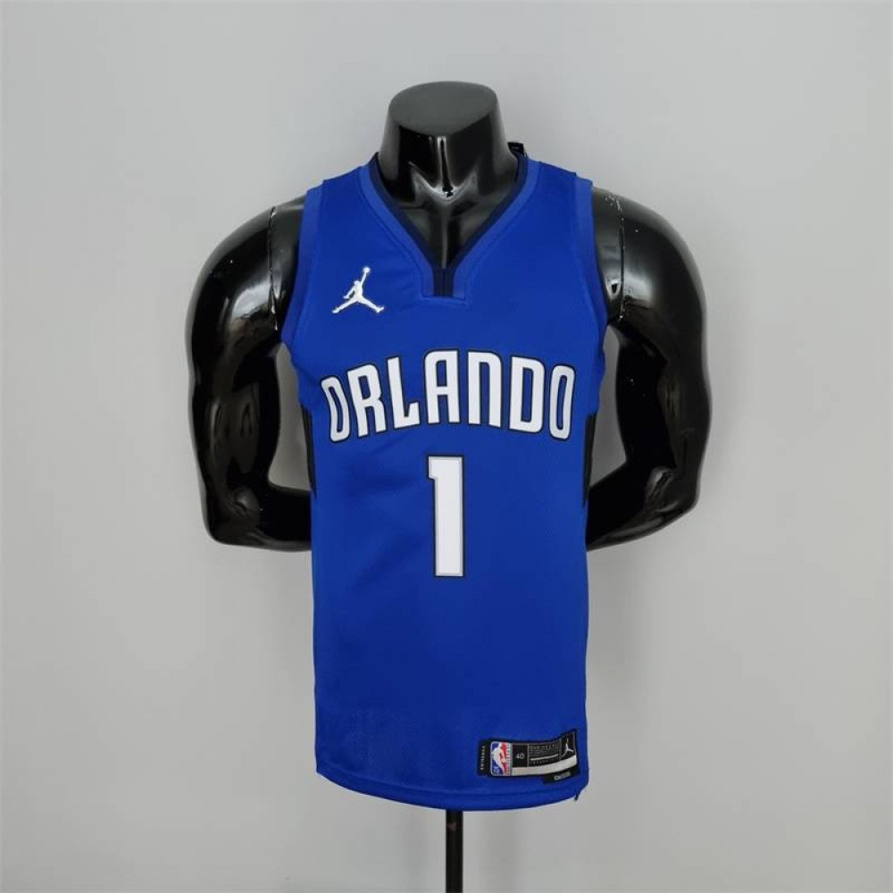 Camiseta Tracy McGrady #1 Orlando Magic Edición 75 Aniversario Azul Oscuro