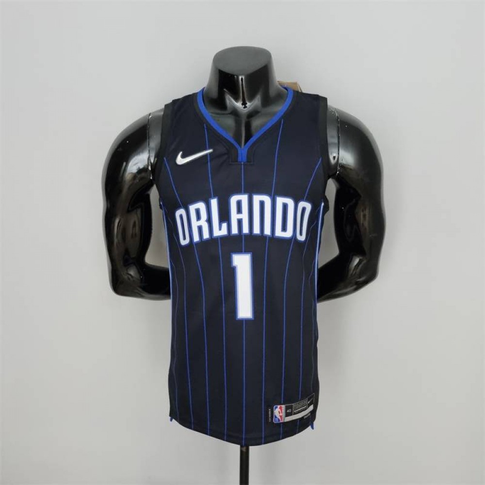 Camiseta Tracy McGrady #1 Orlando Magic Edición 75 Aniversario Negra Camiseta Tracy McGrady #1 Orlando Magic Edición 75 Aniversario Negra