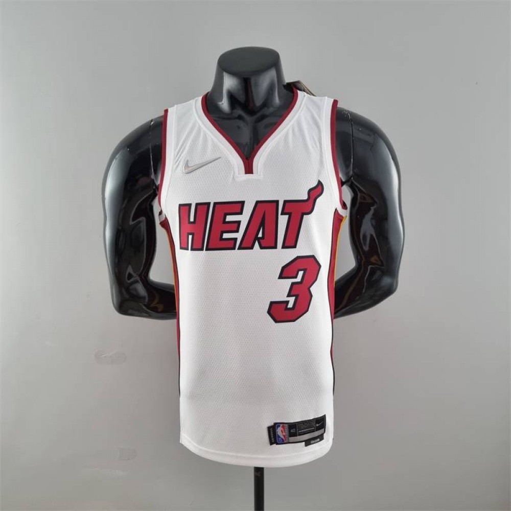 Camiseta Dwyane Wade #3 Miami Heat Edicion 75 Aniversario Blanco