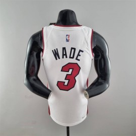 Camiseta Dwyane Wade #3 Miami Heat Edicion 75 Aniversario Blanco