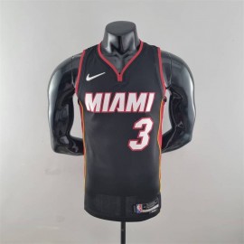 Camiseta Dwyane Wade #3 Miami Heat Edicion 75 Aniversario Negro