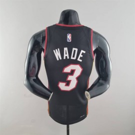 Camiseta Dwyane Wade #3 Miami Heat Edicion 75 Aniversario Negro Camiseta Dwyane Wade #3 Miami Heat Edicion 75 Aniversario Negro