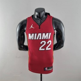 Camiseta Jimmy Butler #22 Miami Heat Edicion 75 Aniversario Jordan Burgundy Rojo