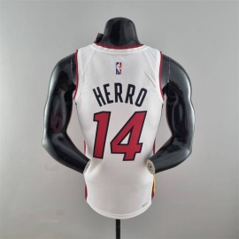 Camiseta Tyler Herro #14 Miami Heat Edicion 75 Aniversario Blanco Camiseta Tyler Herro #14 Miami Heat Edicion 75 Aniversario Blanco