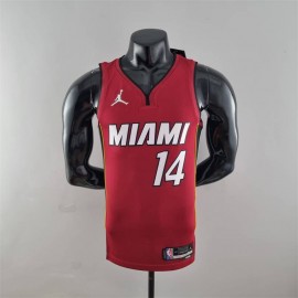 Camiseta Tyler Herro #14 Miami Heat Edicion 75 Aniversario Jordan Burgundy Rojo