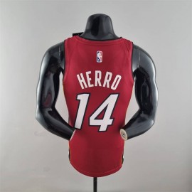Camiseta Tyler Herro #14 Miami Heat Edicion 75 Aniversario Jordan Burgundy Rojo Camiseta Tyler Herro #14 Miami Heat Edicion 75 Aniversario Jordan Burgundy Rojo