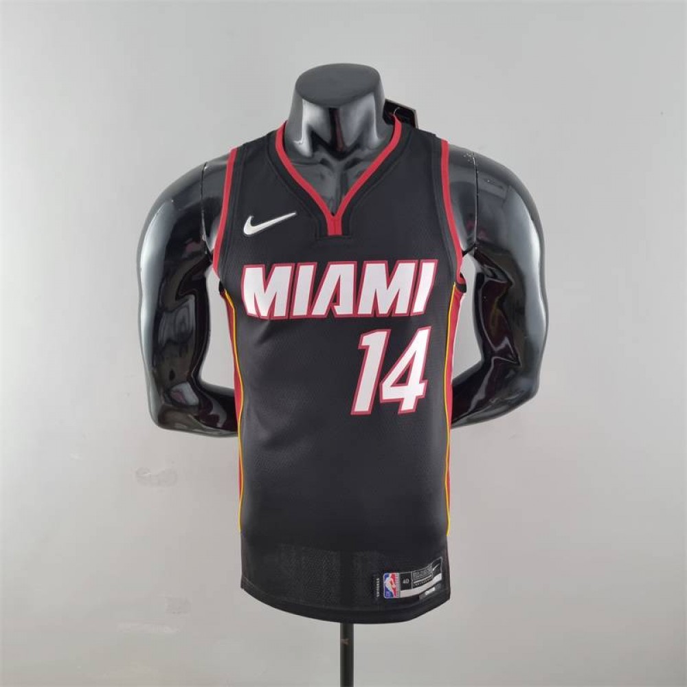 Camiseta Tyler Herro #14 Miami Heat Edicion 75 Aniversario Negro Camiseta Tyler Herro #14 Miami Heat Edicion 75 Aniversario Negro