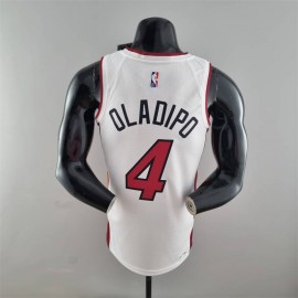 Camiseta Victor Oladipo #4 Miami Heat Edicion 75 Aniversario Blanco Camiseta Victor Oladipo #4 Miami Heat Edicion 75 Aniversario Blanco