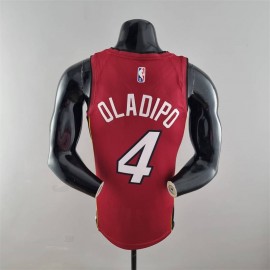 Camiseta Victor Oladipo #4 Miami Heat Edicion 75 Aniversario Jordan Burgundy Rojo Camiseta Victor Oladipo #4 Miami Heat Edicion 75 Aniversario Jordan Burgundy Rojo