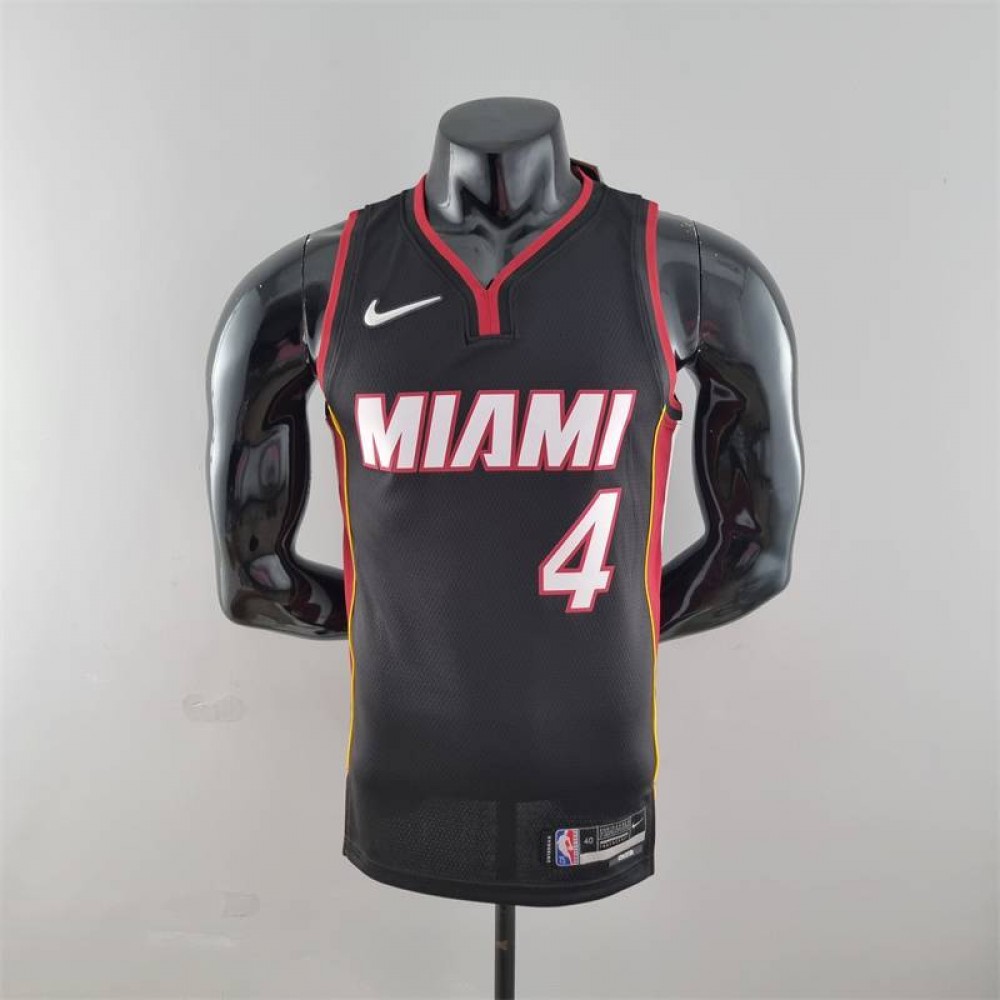 Camiseta Victor Oladipo #4 Miami Heat Edicion 75 Aniversario Negro