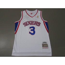 Camiseta Allen Iverson #3 Philadelphia 76ers Clásico Edition Icon Oro 96/97 Blanco