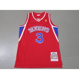 Camiseta Allen Iverson #3 Philadelphia 76ers Clásico Edition Icon Oro 96/97 Rojo