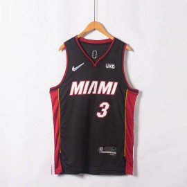 Camiseta Dwyane Wade #3 Miami Heat Edicion 75 Aniversario Negro/Rojo