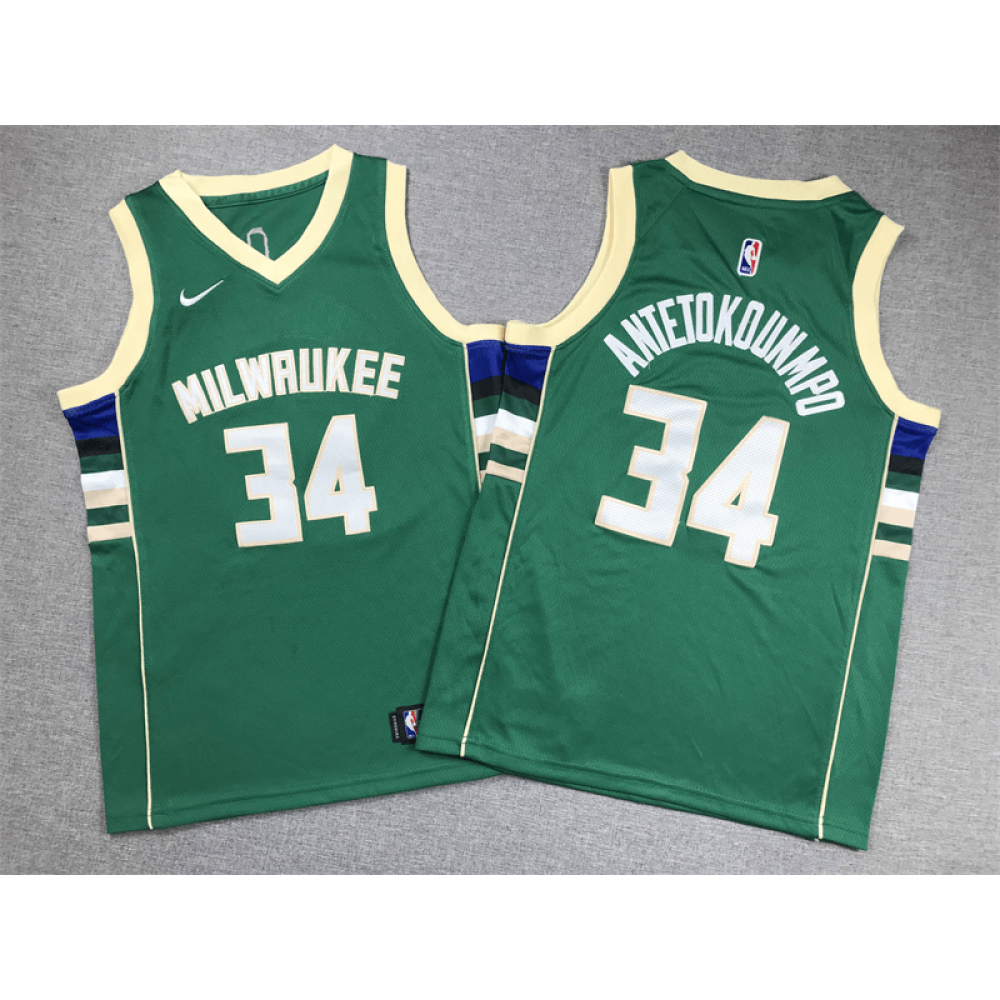 Camiseta Giannis Antetokounmpo #34 Milwaukee Buck Icon Nuevo Verde Niño Camiseta Giannis Antetokounmpo #34 Milwaukee Buck Icon Nuevo Verde Niño