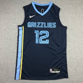 Camiseta Ja Morant #12 Memphis Grizzlies Edición 75 Aniversario Azul Oscuro