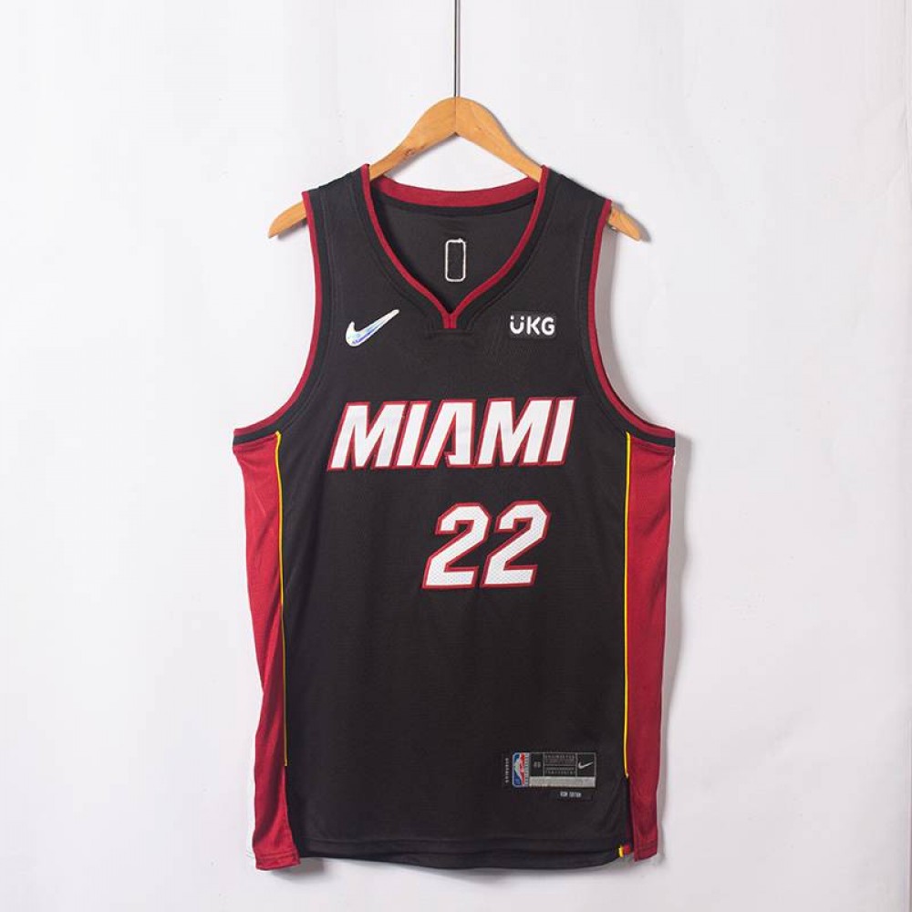 Camiseta Jimmy Butler #22 Miami Heat Edicion 75 Aniversario Negro/Rojo Camiseta Jimmy Butler #22 Miami Heat Edicion 75 Aniversario Negro/Rojo
