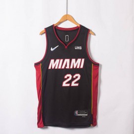 Camiseta Jimmy Butler #22 Miami Heat Edicion 75 Aniversario Negro/Rojo