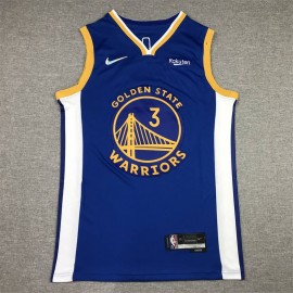 Camiseta Jordan Poole #3 Golden State Warriors Edición 75 Aniversario Icon Diamante Azul