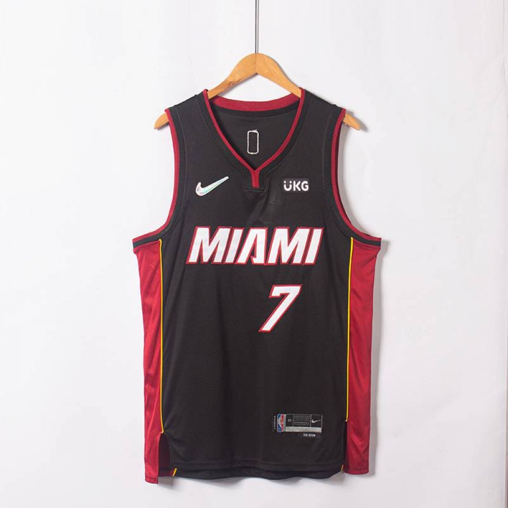 Camiseta Kyle Lowry #7 Miami Heat Edicion 75 Aniversario Negro/Rojo Camiseta Kyle Lowry #7 Miami Heat Edicion 75 Aniversario Negro/Rojo