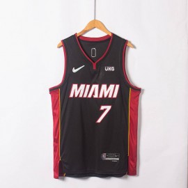 Camiseta Kyle Lowry #7 Miami Heat Edicion 75 Aniversario Negro/Rojo