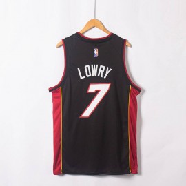 Camiseta Kyle Lowry #7 Miami Heat Edicion 75 Aniversario Negro/Rojo Camiseta Kyle Lowry #7 Miami Heat Edicion 75 Aniversario Negro/Rojo