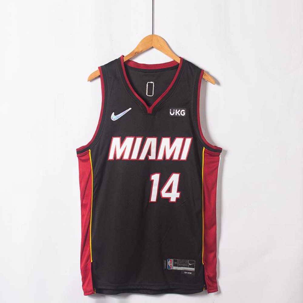 Camiseta Tyler Herro #14 Miami Heat Edicion 75 Aniversario Negro/Rojo Camiseta Tyler Herro #14 Miami Heat Edicion 75 Aniversario Negro/Rojo