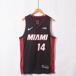 Camiseta Tyler Herro #14 Miami Heat Edicion 75 Aniversario Negro/Rojo