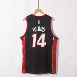 Camiseta Tyler Herro #14 Miami Heat Edicion 75 Aniversario Negro/Rojo Camiseta Tyler Herro #14 Miami Heat Edicion 75 Aniversario Negro/Rojo
