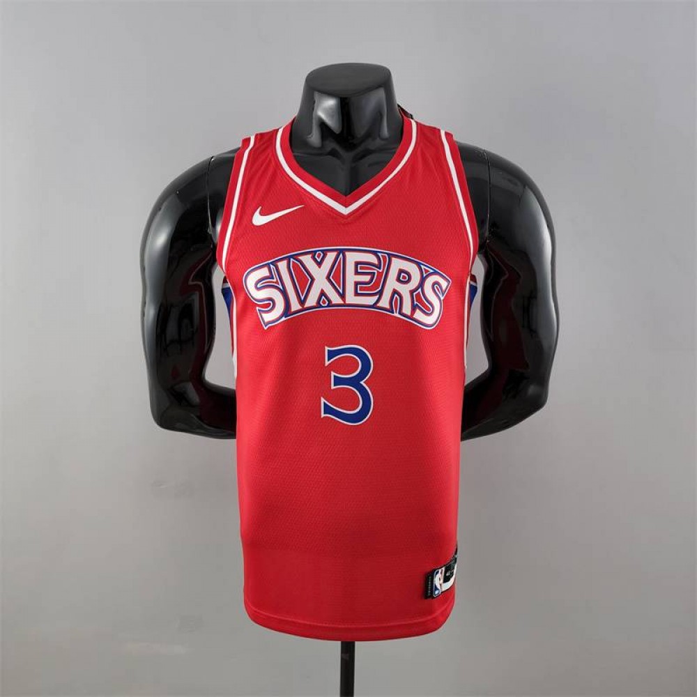 Camiseta Allen Iverson #3 Philadelphia 76ers Rookie Edition Rojo Camiseta Allen Iverson #3 Philadelphia 76ers Rookie Edition Rojo