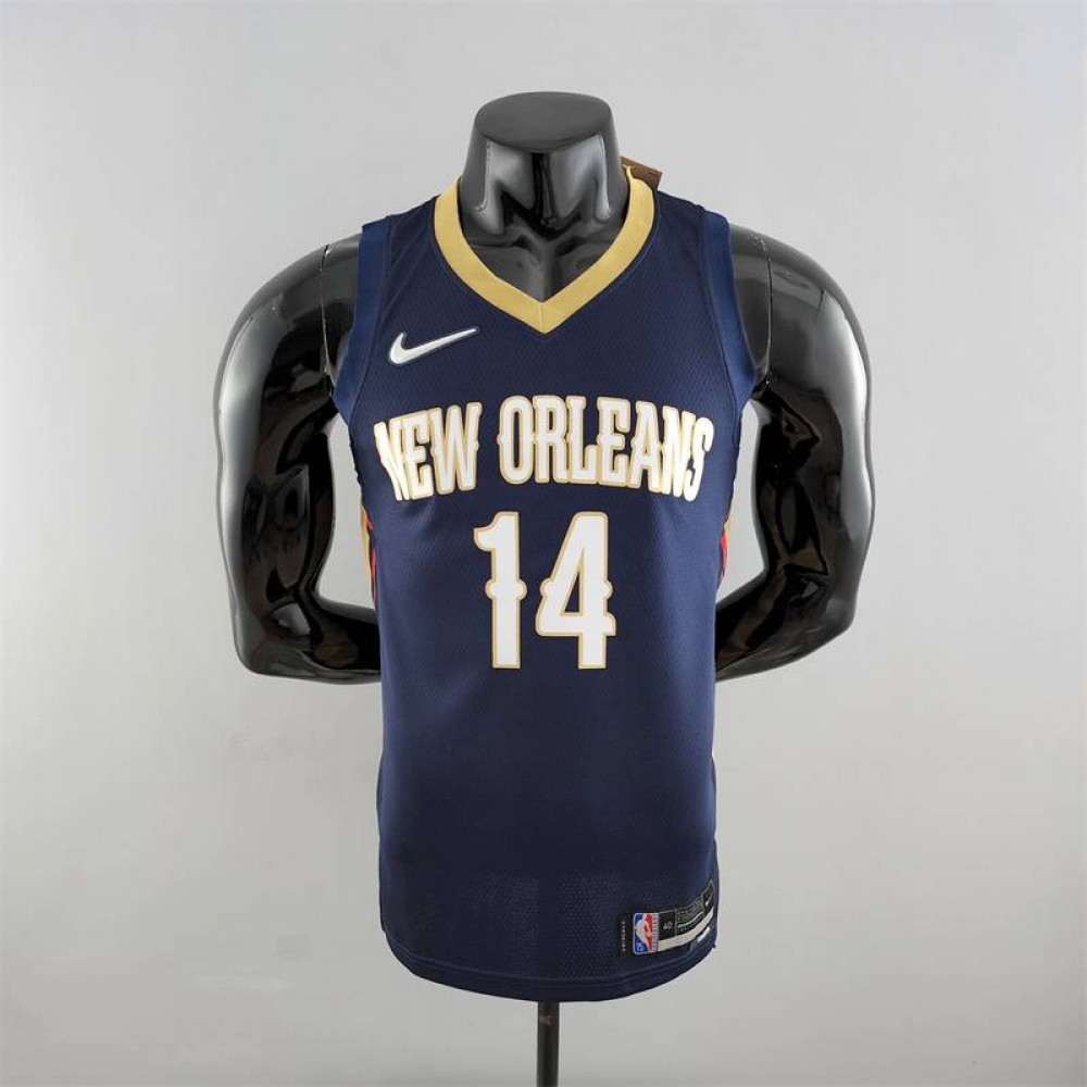 Camiseta Brandon Ingram #14 New Orleans Pelicans Edición 75 Aniversario Azul Marino Camiseta Brandon Ingram #14 New Orleans Pelicans Edición 75 Aniversario Azul Marino