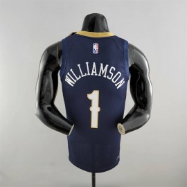 Camiseta Zion Williamson #1 New Orleans Pelicans Edición 75 Aniversario Azul Marino Camiseta Zion Williamson #1 New Orleans Pelicans Edición 75 Aniversario Azul Marino