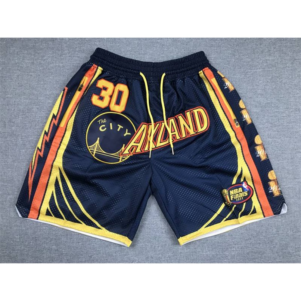 Pantalon Corto De Bolsillo Stephen Curry #30 Golden State Warriors Edición Desfile de Campeones Negro Pantalon Corto De Bolsillo Stephen Curry #30 Golden State Warriors Edición Desfile de Campeones Negro