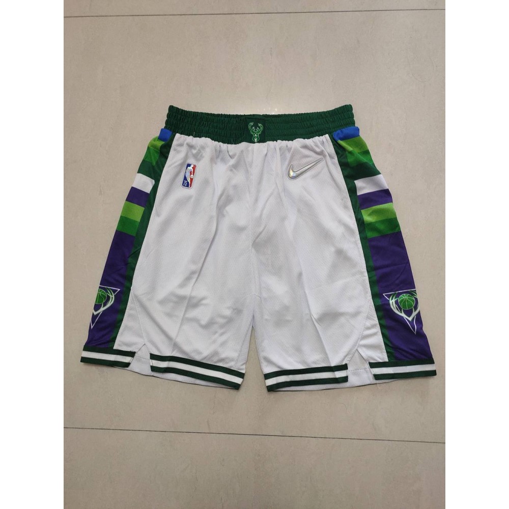 Pantalon Corto Milwaukee Bucks Edición 75 Aniversario Blanco