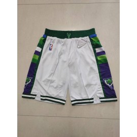 Pantalon Corto Milwaukee Bucks Edición 75 Aniversario Blanco