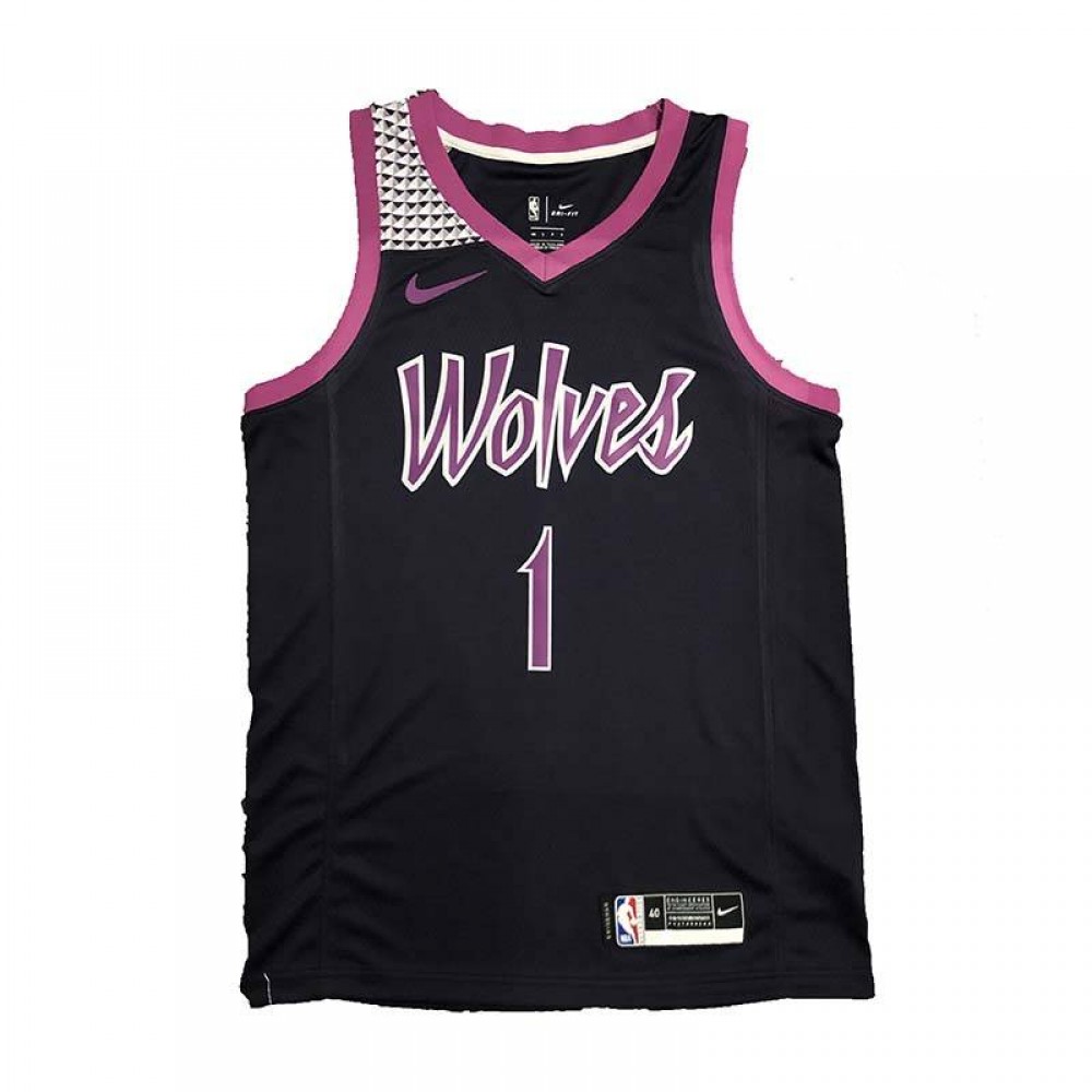 Camiseta Anthony Edwards #1 Minnesota Timberwolves Negro/Rosa Camiseta Anthony Edwards #1 Minnesota Timberwolves Negro/Rosa