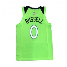 Camiseta Bill Russell #0 Minnesota Timberwolves Edición Flyer Verde Fluorescente Camiseta Bill Russell #0 Minnesota Timberwolves Edición Flyer Verde Fluorescente